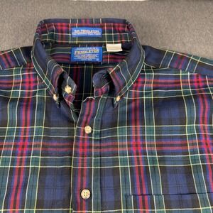 Sir Pendleton Mens Large Worsted Wool Shirt Allison Tartan Plaid Button Down USA